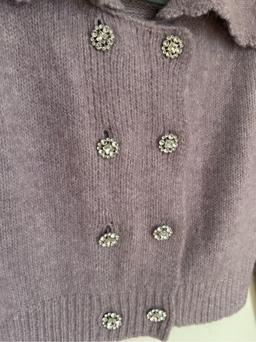 Zara Dusty Purple Knit Cardigan - Picture 2 of 8